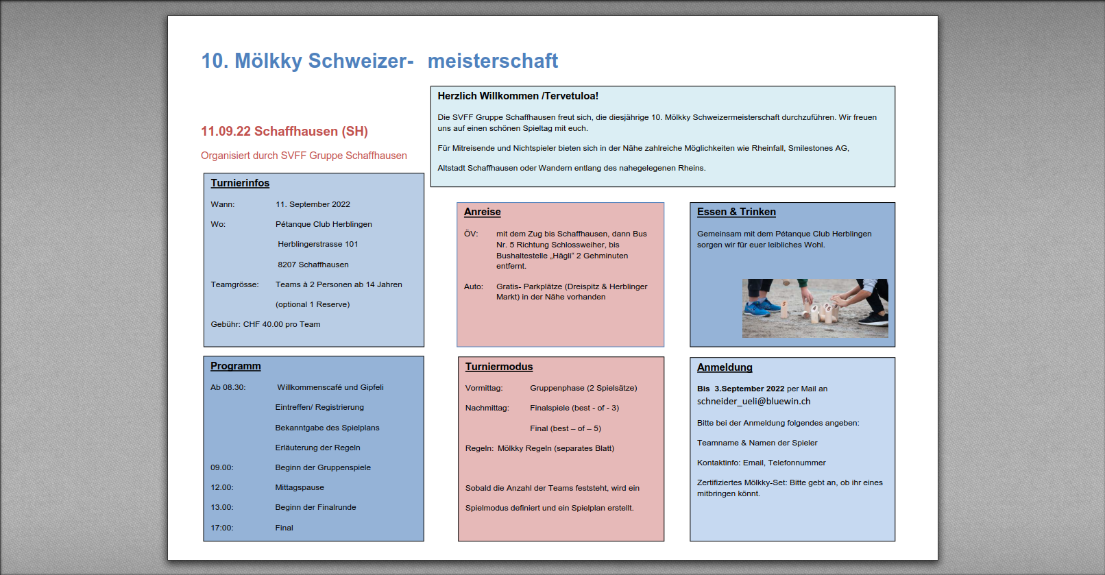 Mölkky Schweizermeisterschaft