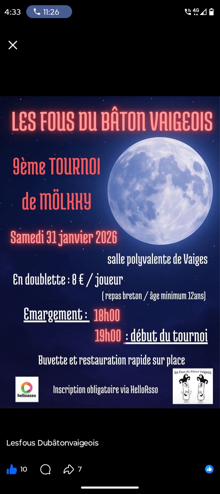 Tournoi de Mölkky - Lesfous Dubâtonvaigeois